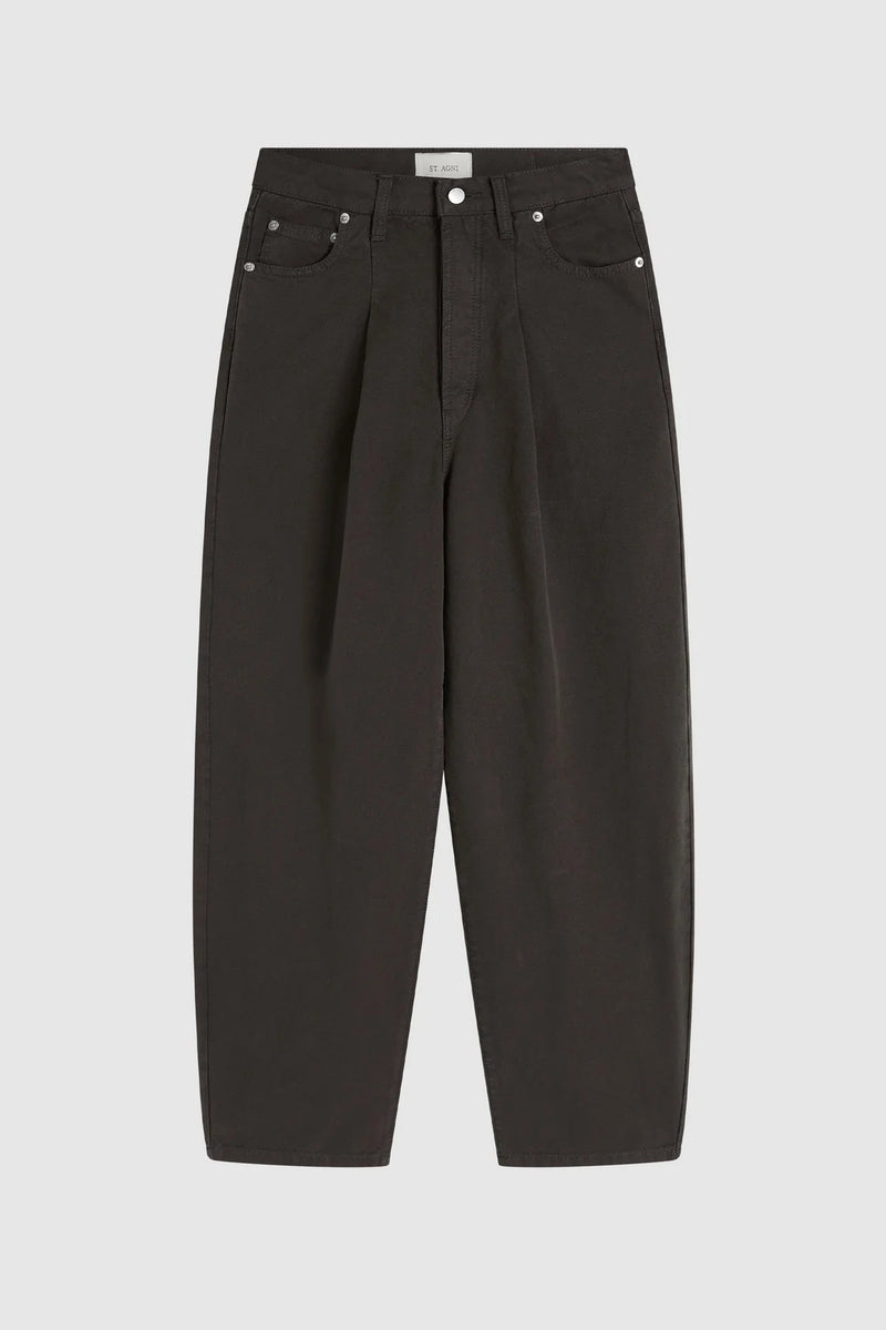 CANVAS MID RISE BARREL JEANS