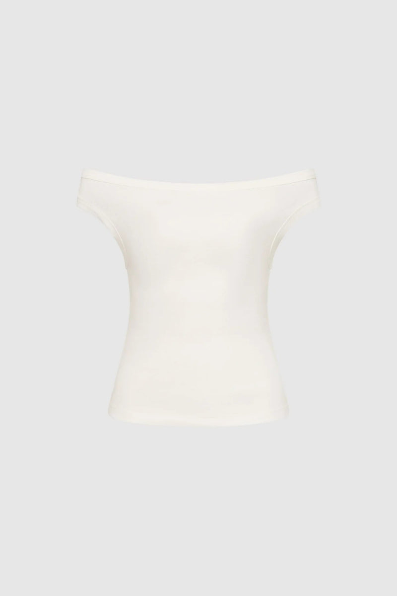 ORGANIC COTTON OFF SHOULDER TOP WHITE