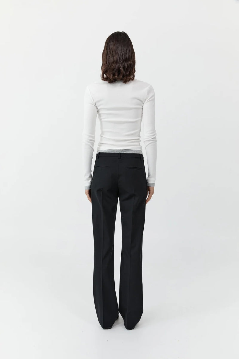 ORGANIC COTTON LAYERED LONG SLEEVE TOP WHITE