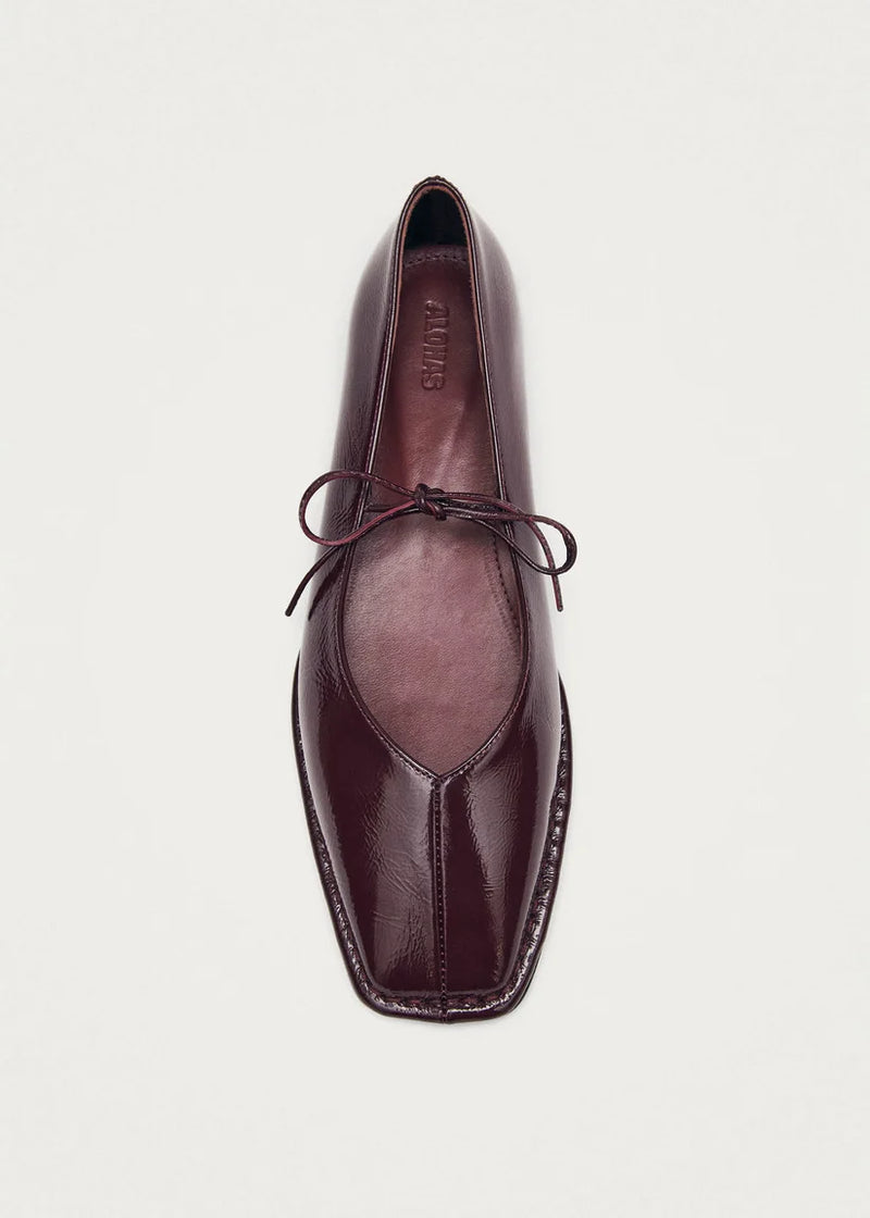 SWAY BURGUNDY LEATHER BALLET FLATS