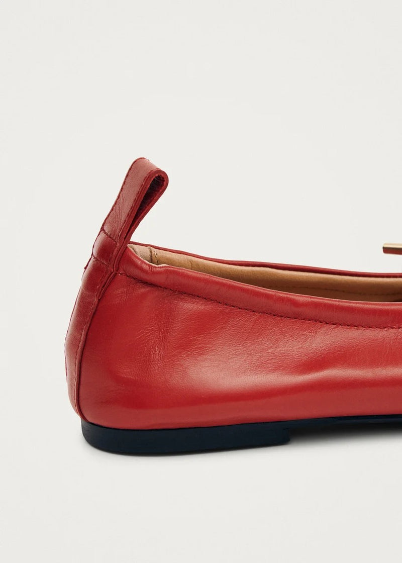 ROSALIN RED LEATHER BALLET FLATS