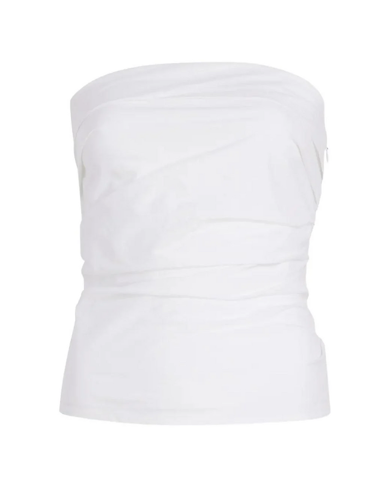 MAISY STRAPLESS TOP IN POPLIN